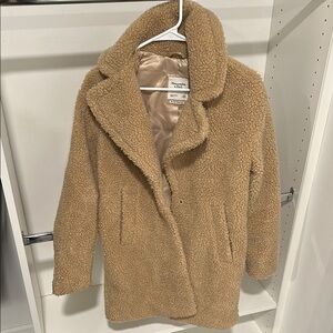 Abercombie Women's Tan Teddy Coat